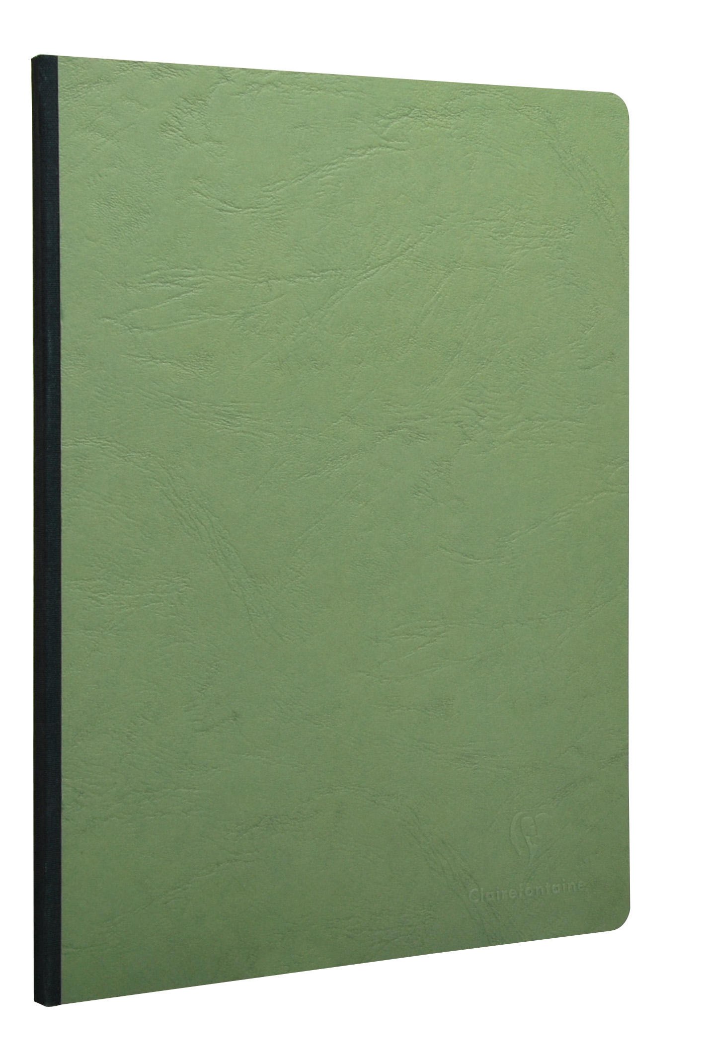 Clairefontaine 791403C Collection Age Bag - Green Canvas Back Stitched Notebook - A4 21x29,7cm - 192 Plain White Pages - Paper 90 g - Leather Grain Cover Card