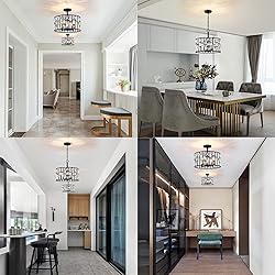 Farmhouse Crystal Convertible Chandelier and Semi