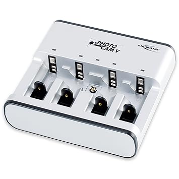 ANSMANN PhotoCam V Tischladegerät für 1-4 NiMH oder NiCd Akkus / Akkuladegerät für Micro AAA Mignon AA Baby C Mono D & 9V E-B