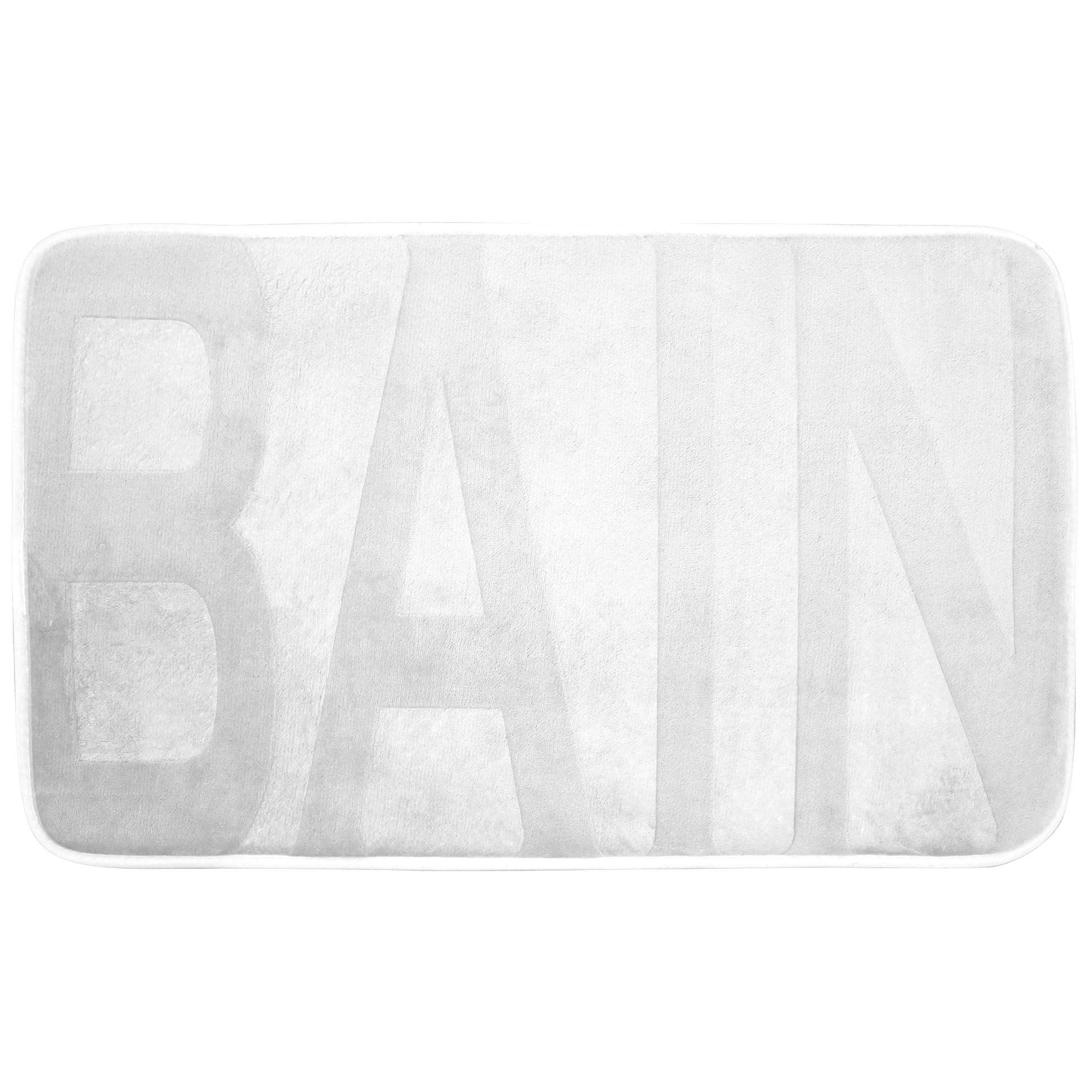 Douceur d 'Intérieur 6gmb370bc White Microfiber Bath Mat 45 x 75 cm
