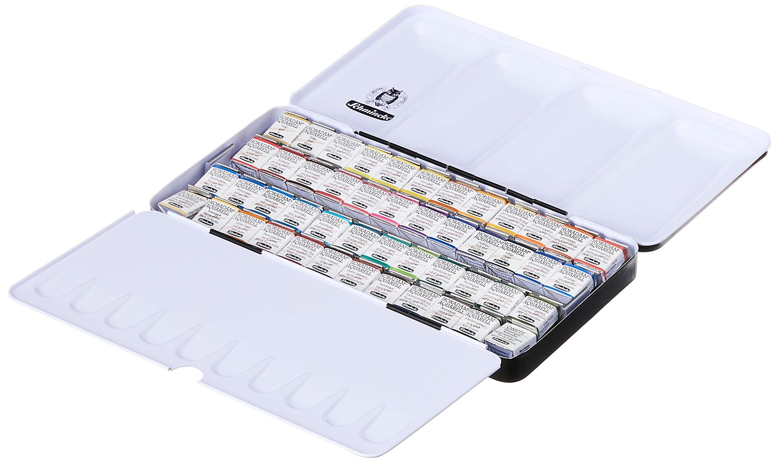 SCHMINCKE Horadam 48 Half Pan Watercolor Set, An Aluminum Tin 74448, Multicolor