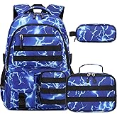 DIGOBAY Camo Backpack for Boys, Tactical Boys Backpack for School, Kids Backpack With Lunch Box Pencil Case USB Charging Port Military Army Schoolbags for Boy Teens Kids Elementary Middle High School