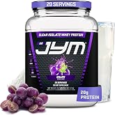 Iso JYM Clear Whey Protein Isolate Powder, Grape - Zero Fat &amp; Sugar, 1.1 lb | 100% Whey Protein Isolate, 90 Calories, Zero Fat &amp; Sugar, Muscle Support, Contains Milk, 20 Servings
