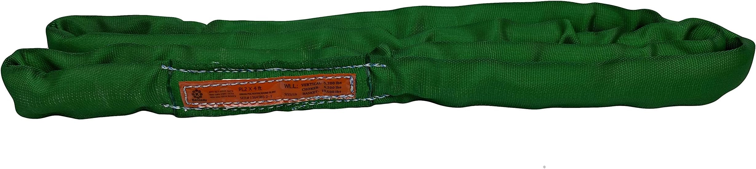 Power Lift PL2x7' Green Polyester Round Sling (5,300 lbs. Vertical Capacity) | Various Sizes in Listing | Kennedy Wire Rope & Sling Company | Proudly Manufactured in The USA