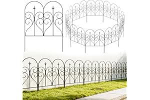 Thealyn Decorative Garden Fence 32 in (H) x 10 ft (L) Outdoor Rustproof Metal Dog Pet Fence Animal Barrier, Garden Fencing Pa