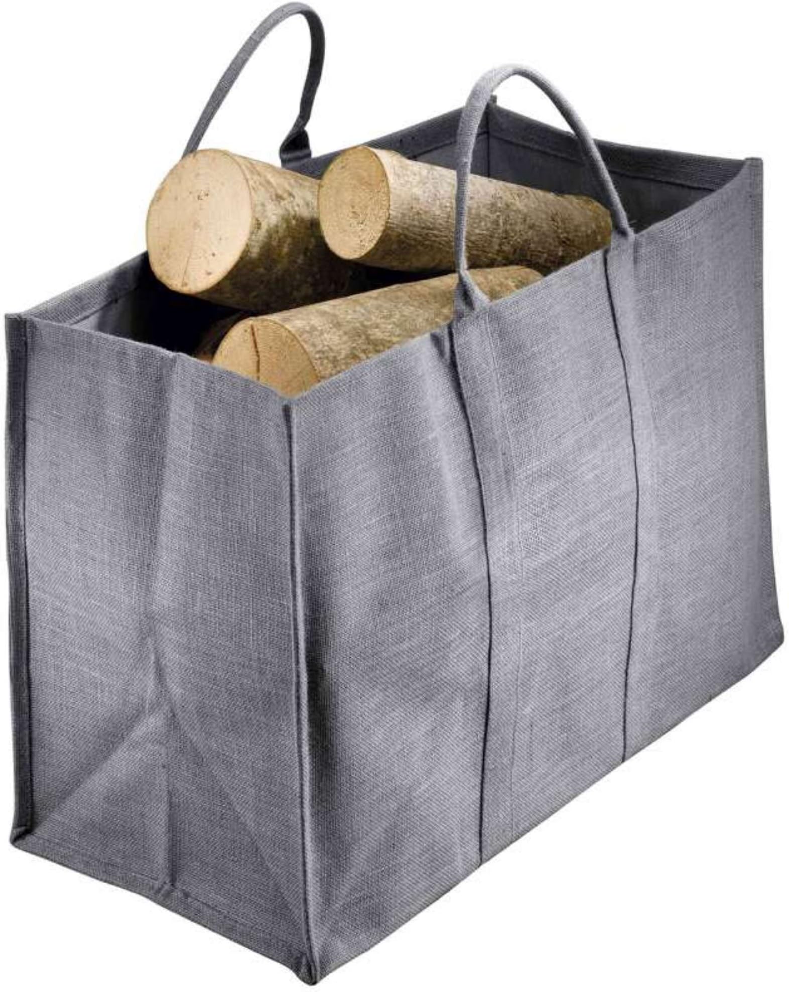 Aubry Gaspard 1060S Bag for Logs, Jute, 60 x 30 x 40 cm, Grey