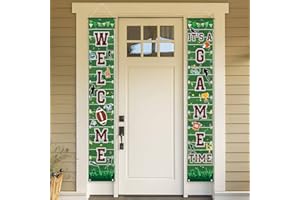 Allenjoy 11.8" x 70.9" American Football Porch Decorations Hanging Banners Set for Boy Birthday Sport Soccer theme Home Wall Outdoor Indoor Polyester