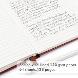 feela A5 Notebooks 3 Pack Hardcover Ruled 120 GSM 128 Pages Brown view 3