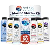 Hot Tub Things Chlorine Starter Kit for Hot Tub &amp; Spa Maintenance | Complete chemical kit with chlorine granules, shock, test strips, alkalinity up &amp; down, clarifier, metal out &amp; oxidizer
