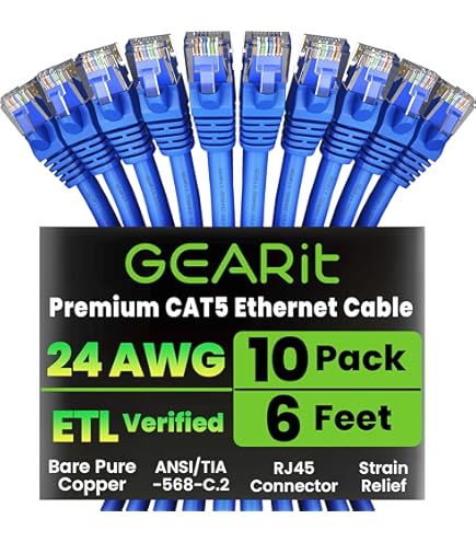 LOGICO Best 10ft Cat5e Cable Ethernet LAN Network RJ45 LOGICO Best 10ft Cat5e Cable Ethernet LAN Network RJ45