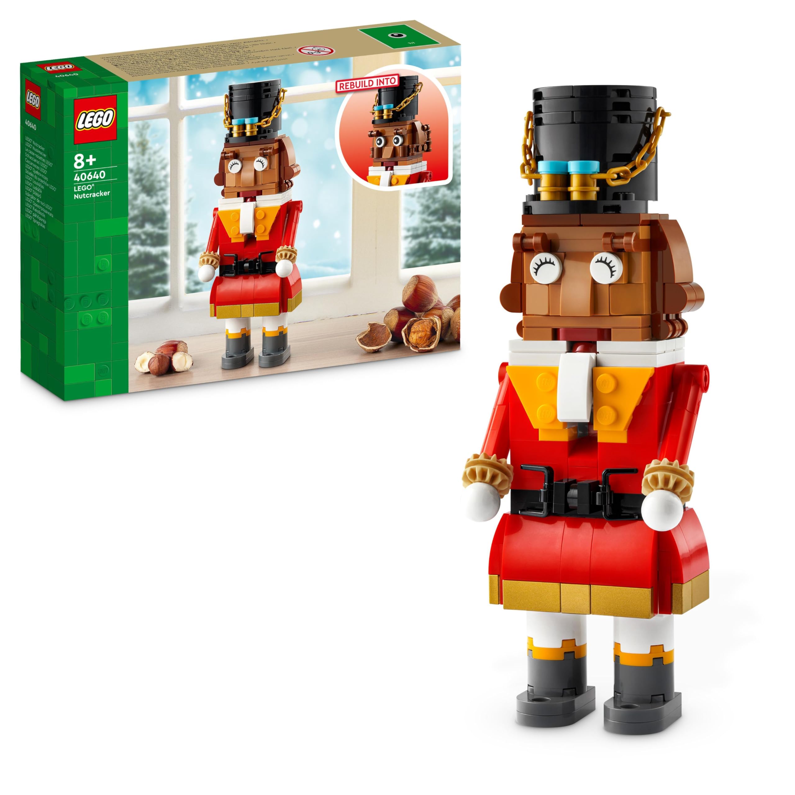 LEGO Creator Nutcracker Figure Festive Building Toy Set for 8 Plus Year Old Boys and Girls, Stocking Filler or Christmas Decoration for Home Decor, Gift for Kids Who Love Independent Play 40640