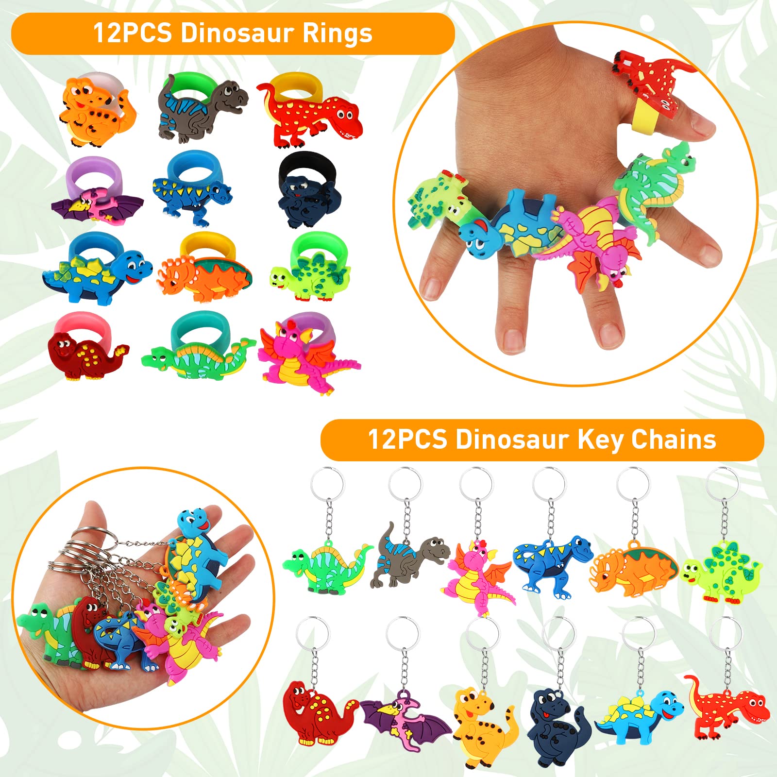 230PCS Dinosaur Party Favors - Dinosaur Birthday Party Supplies & Goodie Bags for Kids Birthday, Dino Themed Party Decorations Gifts Fillers Stuffers Toys