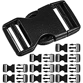 Thrymme 10PCS Plastic Buckle, 1 Inch Dual Release Quick Side Plastic Clips for Straps, Buckles for Backpack Dog Collar Belt Nylon Webbing Strap Replacement