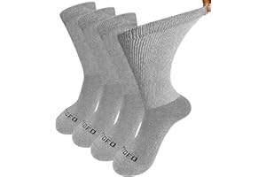 ZAKASA Diabetic Socks for Men and Women Cotton Non Binding Diabetic Ankle Socks, Extra Wide Loose Top Socks - 4 Pairs