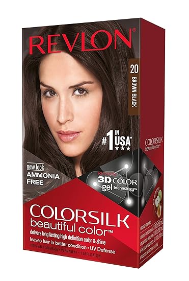 REVLON ColorSilk Beautiful Hair Color BROWN BLACK (20) 130 ml
