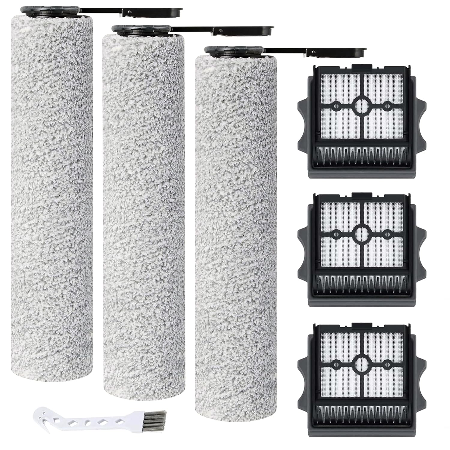 Photo 1 of (7pcs) HEPA Filters & Replacement Brush Rollers Compatible For Tineco Stretch S6 /Switch S6 /S7 Stretch /S9 Artist Wet Dry Vacuum Cleaner, Parts Accessories Kit Inclue 3 Vacuum Filter, 3 Brush Rollers