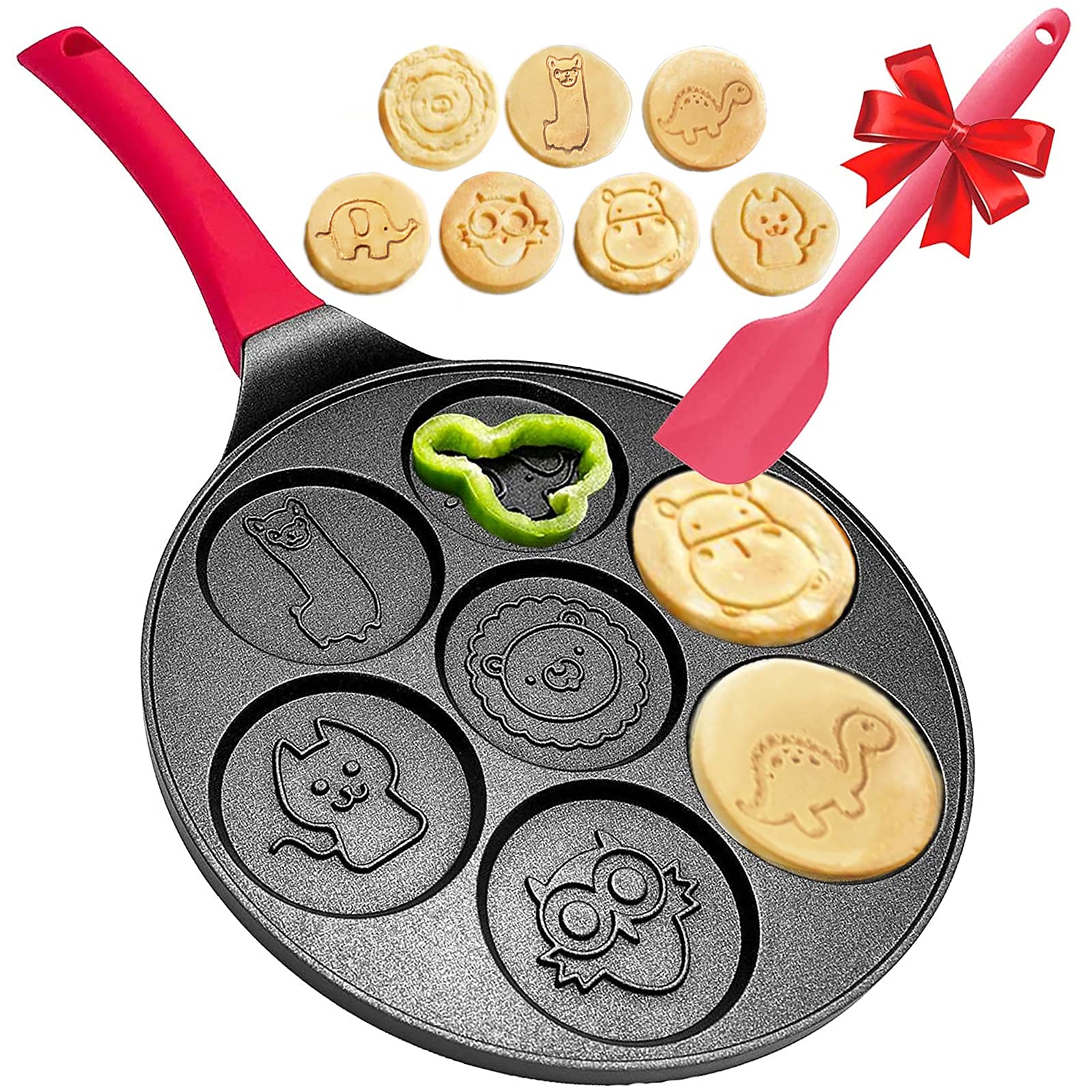 Pancake Griddle Pan Pancake Pan Animal Pancake Griddle Pan Nonstick  Pancake Maker for Kids, inch handle
