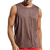MIER Men’s Sleeveless Tank Top Dry Fit Workout Muscle Tee Shirt for Running Athletic Gym Sports Training, Moisture Wicking
