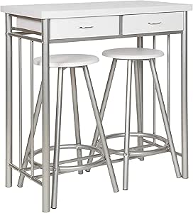 ts-ideen Juego de 3 Piezas Comedor Mesa y tabueretes para la Cocina