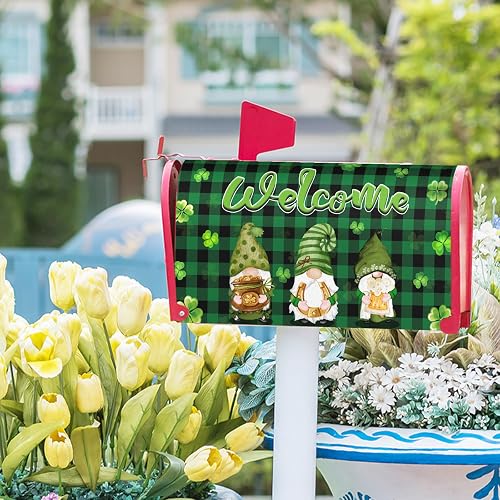 St. Patrick's Day Magnetic Mailbox Cover - 21x18 Inch, Decorative Mail Wrap For Yard & Home, Holiday Mailbox Decor