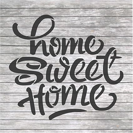 Home Sweet Home Citation De Mots Pochoir Pour L Artisanat Et Decoration De La Maison Bois Signes Cft0018 Amazon Fr Cuisine Maison