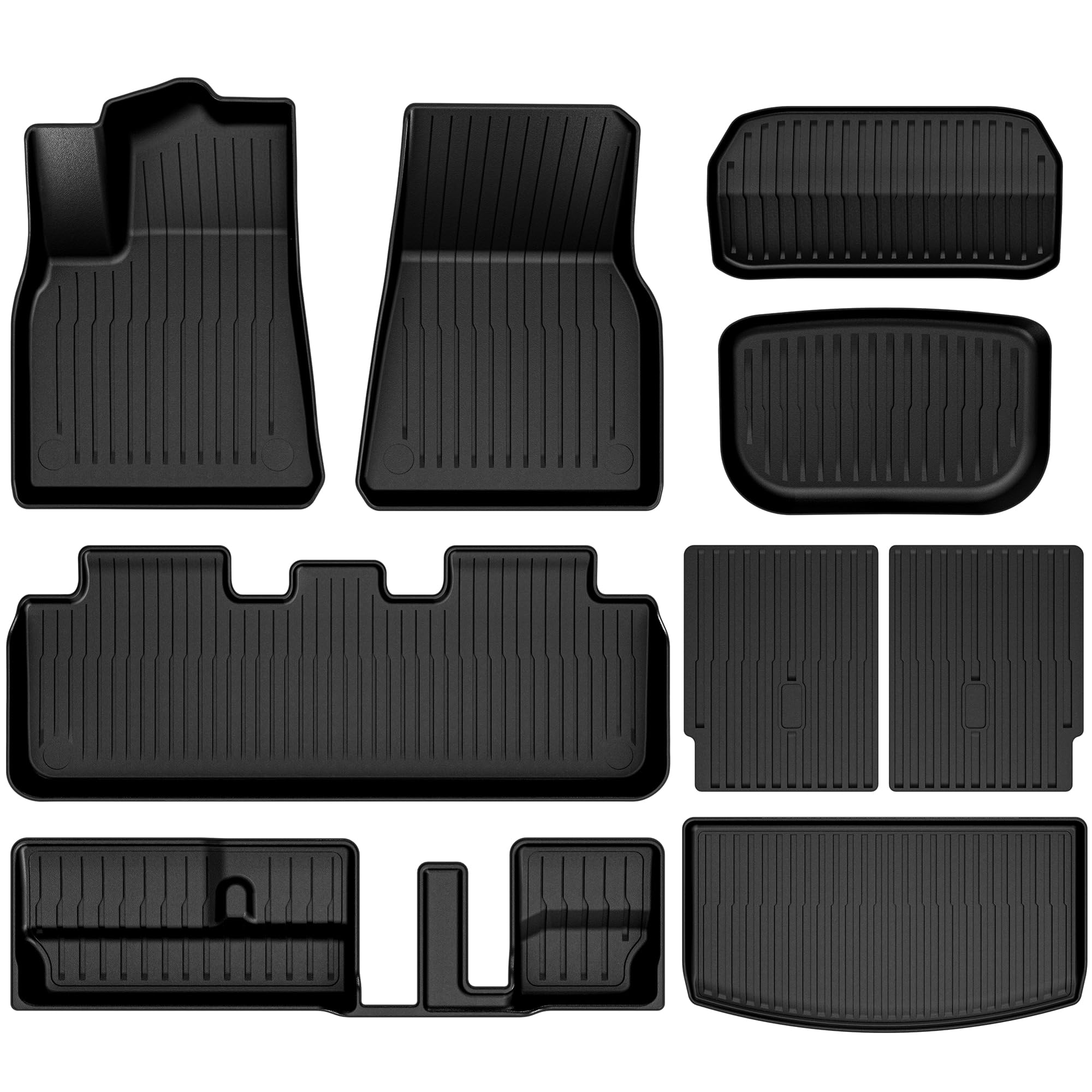 OEDRO Floor Mats Trunk Mat with Backrest Mat for Tesla Model Y 7-Seater 2024-2020 Custom Fit All Weather TPE Automotive Trunk Mats Accessories Back Seat Protector for for Model Y 9 Pcs Mats Set Image OEDRO Floor Mats Trunk Mat with Backrest Mat for Tesla Model Y 7-Seater 2024-2020 Custom Fit All Weather TPE Automotive Trunk Mats Accessories Back Seat Protector for for Model Y 9 Pcs Mats Set Image