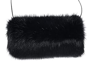 LA CARRIE Faux Fur Hand Muffs Women Winter Warmer Fuzzy Pouch Furry Plush Muffler Wedding Girl Kids Elegant Luxury Chic