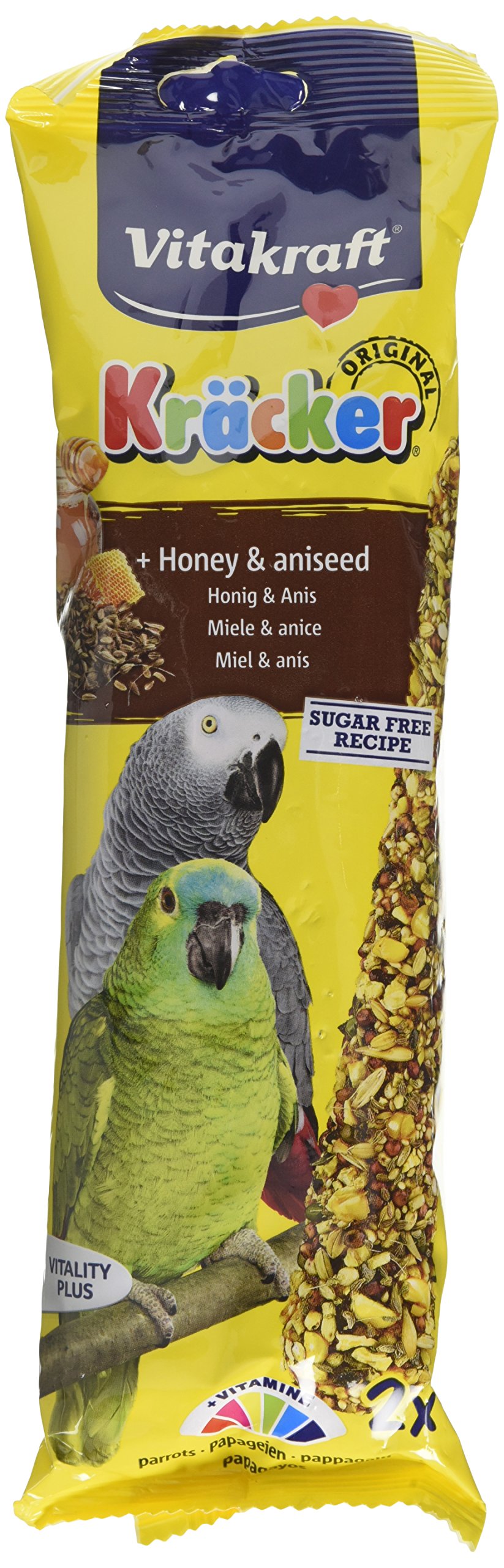 Vitakraft Kracker Parrot Bird Food Honey-Anise, Pack of 5