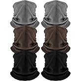SATINIOR 6 Pack Winter Ski Fleece Neck Warmer Face Gaiter Skiing Snowboarding Windproof Neck Gaiter for Man Woman