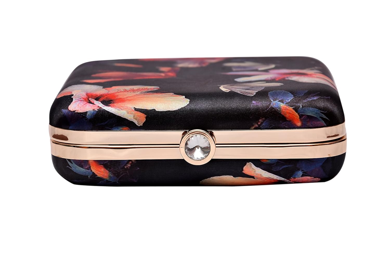 sugarcrush women's hand box clutch with detachable sling(black)