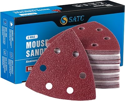 SATC Delta-Triangle Sanding Sheets 93mm 60 Pcs 6-Hole Sandpaper