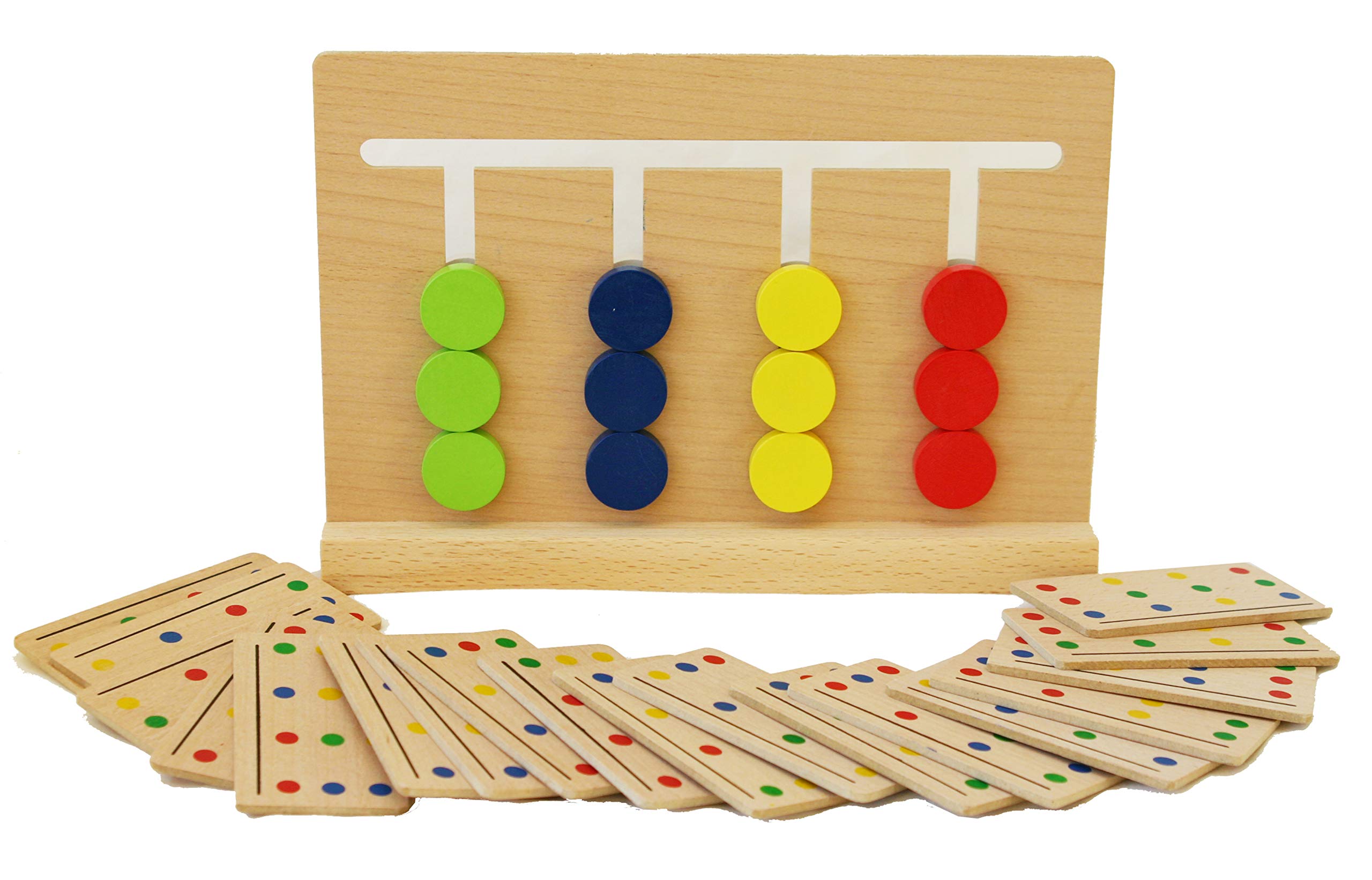 Toys of Wood Oxford TOWO Wooden Colour Sorting Toy - Logic Puzzle Game for Kids - Wooden Brain Teaser IQ Toy for 3 Year Olds - Sorting Educational Puzzles for Childrens Montessori Learning