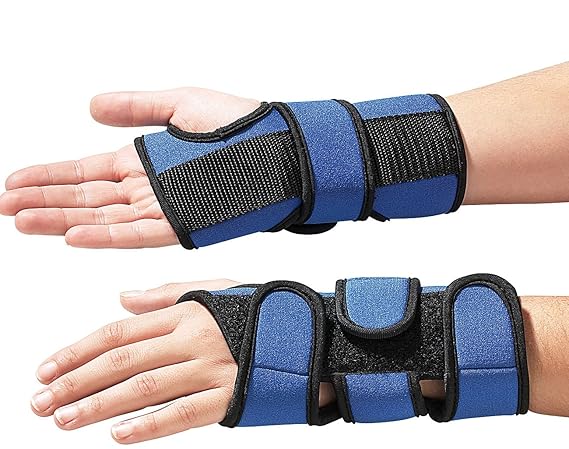Newgen Medicals Unisex Jugend PE-2957 Handbandagen: Handgelenkstützen Pro 2er-Set (Handstütze), blau, 1