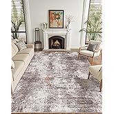Color&Geometry 8x10 Machine Washable Low Pile Area Rugs for Living Room, Thin Soft Industrial - Abstract Area Carpet with Non
