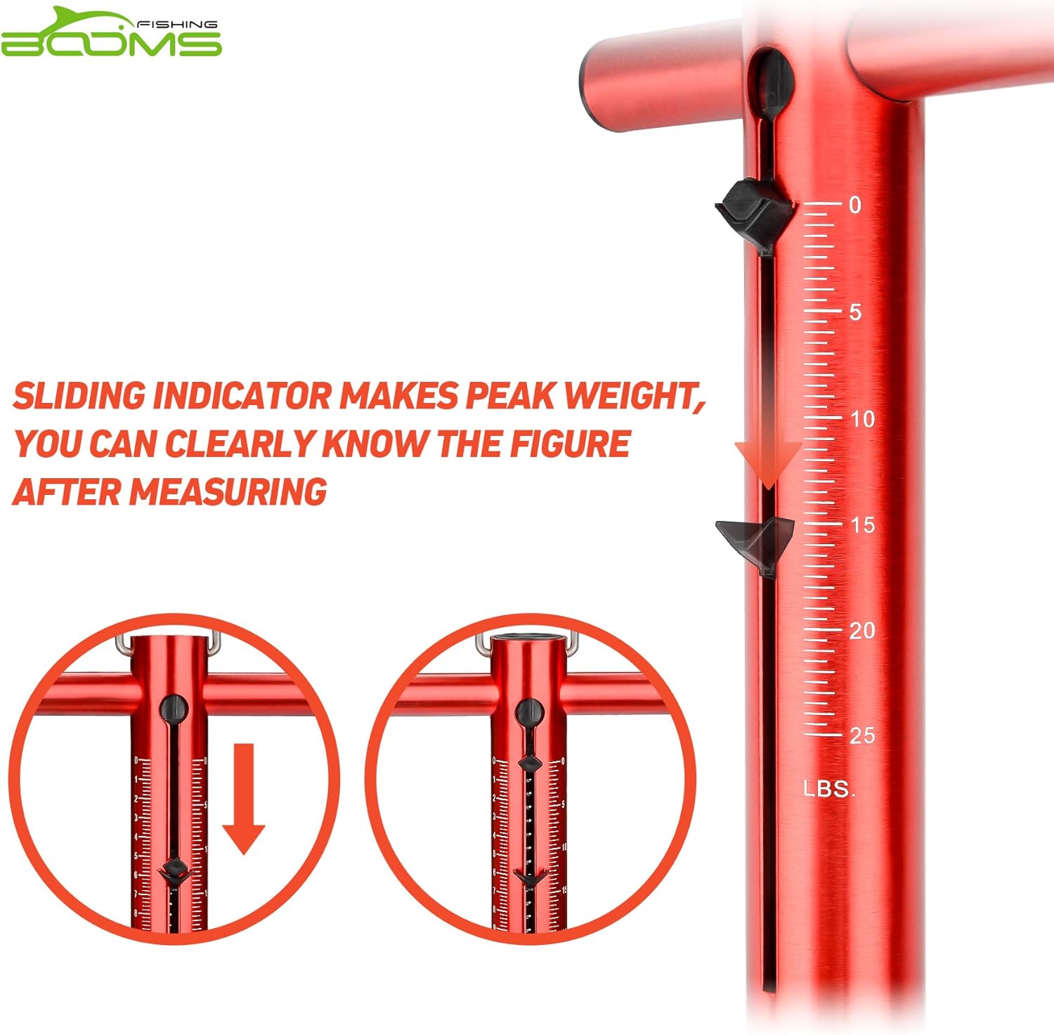 Booms Fishing TS1 Aluminum Tube Fishing Spring & Hook Scale 25LB/11KG : Sports & Outdoors