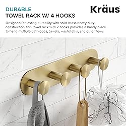 KRAUS Elie Bathroom Robe and Towel Rack with 4