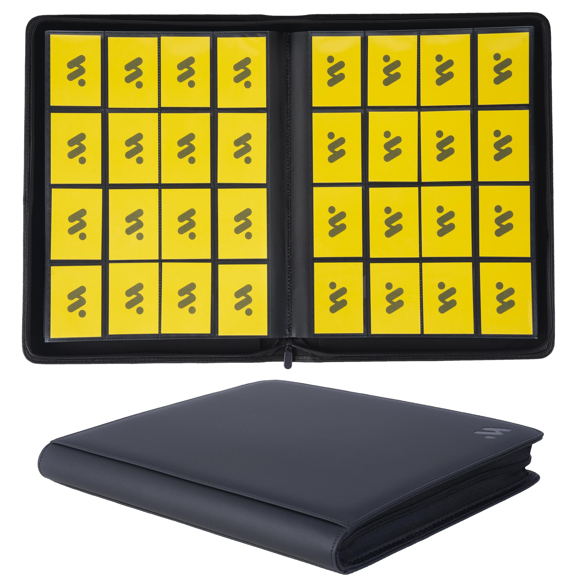 MORABTO Premium 1000+ Pockets Card Binder,16 Pockets Trading Card Binder Ringless Side Loading Trading Card Album Folder for TCG -Black