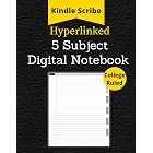 Hyperlinked 5 Subject Digital College Ruled Notebook (Kindle Scribe Only)