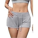 SHENHE Women's Y2k Low Rise Sweat Shorts Drawstring Casual Lounge Yoga Workout Shorts
