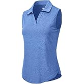Rdruko Women's Sleeveless Golf Shirts Collared V-Neck Tennis Tank Tops Polo UPF 50+ Lightweight Quick Dry Shirts