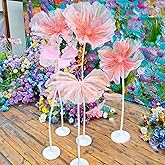 Giant Flowers for Decoration,6.3ft Artificial Silk Flower Decoration,Large Fake Flower with Standing Stems,Giant Butterfly and Base,For Wedding Reception Birthday Party Indoor/Outdoor Decorations Etc.