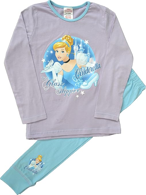 Disney Girls Princess Cinderella Pyjamas Age 78 Years Blue Amazon.co