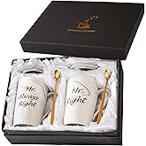 Mr and Mr Coffee Mugs Wedding Gifts for Grooms Gift for Gay Couples Engagement Wedding and Married Couples Anniversary Valentine's Day Gifts Ceramic Marble Cups
