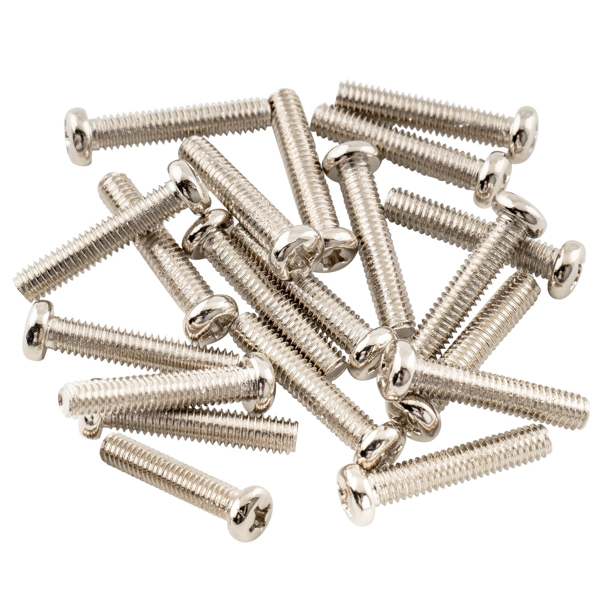 Musiclily Basic 4x20mm Metal Metric Thread Tele Bridge Pickup Mounting Screws, Nickel(Set of 20)
