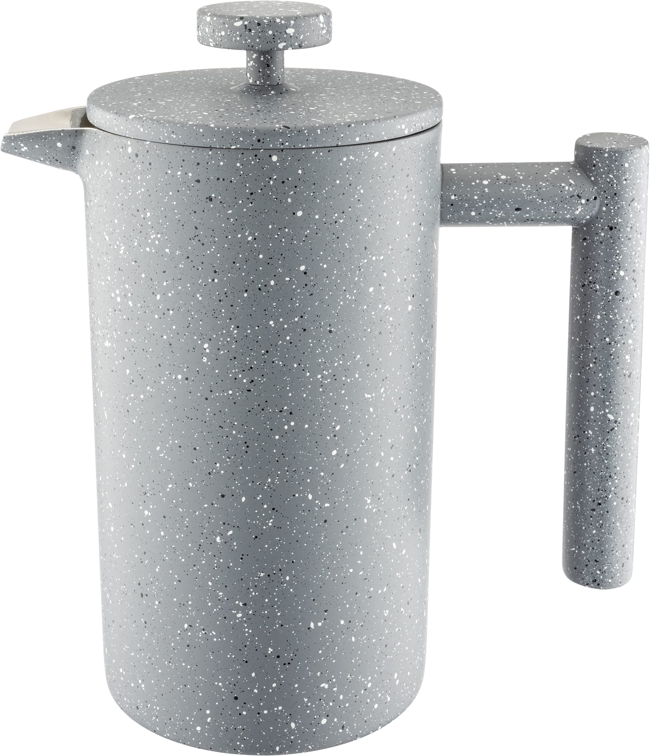 Café Olé CFD Granite Cafetière, 18/10 stainless steel double wall body and mesh filter, Grey Granite effect finish, 350ml (3 espresso cups or 1 mug) — image 1