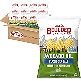 Boulder Canyon Avocado Oil Classic Sea Salt Chips, 5.25 oz Bags (12 Count) | Canyon Cut potato chips cooked in avocado oil; gluten-free, classic sea salt flavor