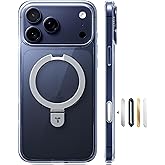 TORRAS Ostand Magnetic for iPhone 17 Pro Max Case, Fit for MagSafe, Sturdy Stand, Military Grade Drop Tested, Camera Control Button, Clear Slim Soft Edge Case for iPhone 17 Pro Max 6.9", Clear