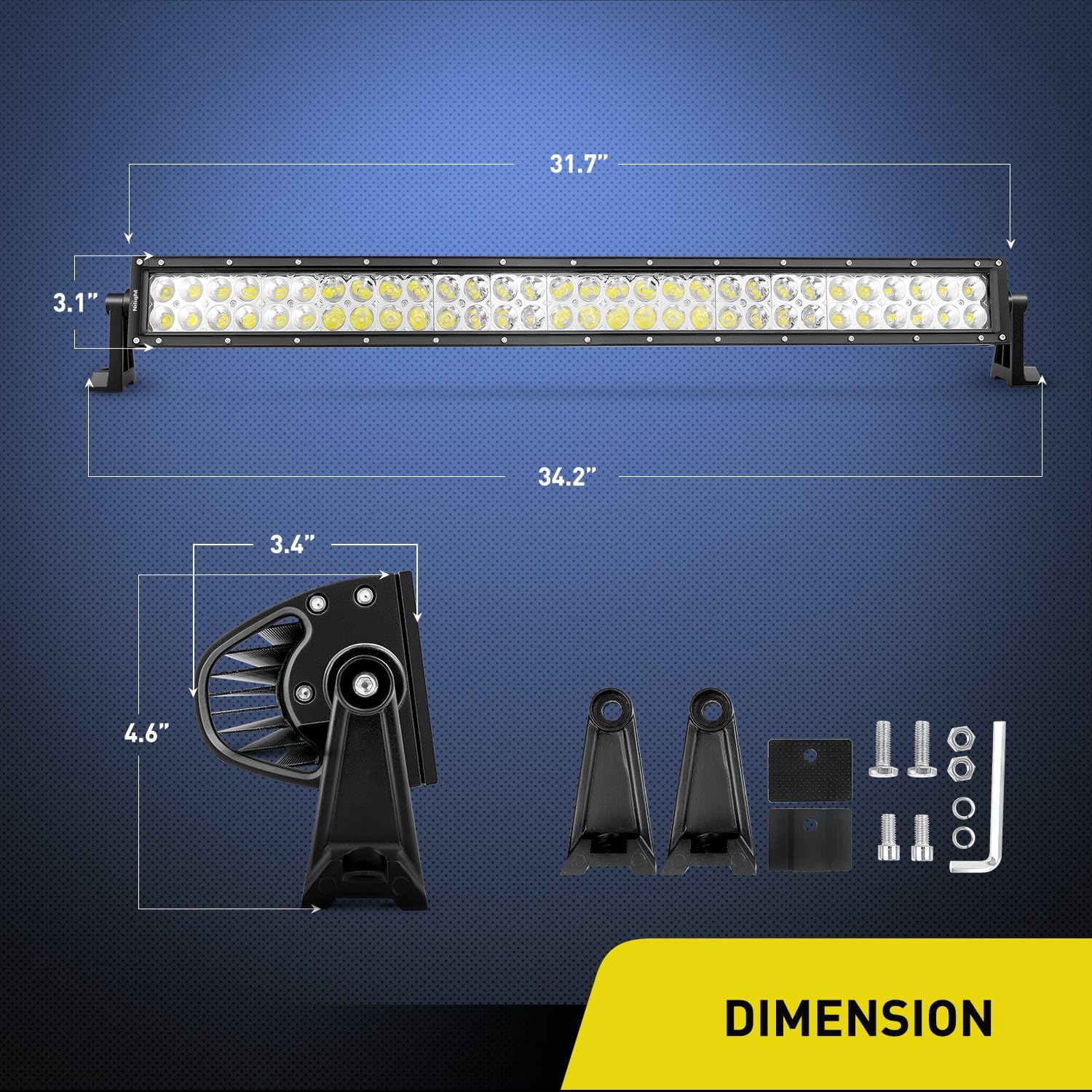 LED Light Bar Nilight 32 Inch 180W Spot Flood Combo LED Driving Lamp Off Road Lights LED Work Light Boat Jeep Lamp,2 Years Warranty: Automotive