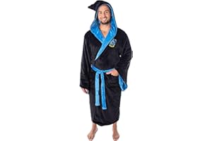 INTIMO Harry Potter Adult Fleece Plush Hooded Robe - Gryffindor, Slytherin, Ravenclaw, Hufflepuff, Hogwarts