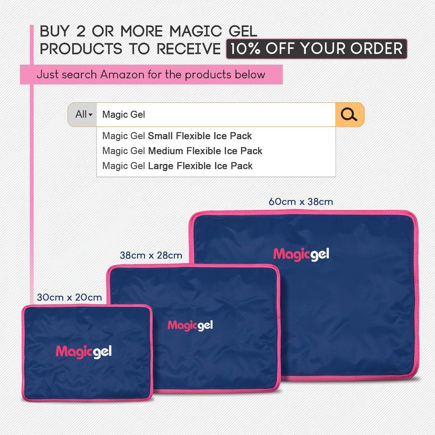 Magic Gel Premium Ice Pack, (30 x 20 cm), Reusable Gel Cool Packs for Post Workout Cooling - Image 5